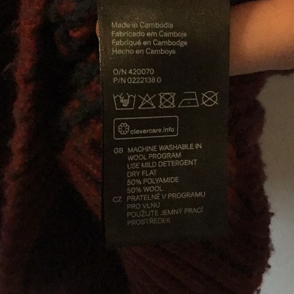 H&M Shawl Collared Wool Blend Sweater SZ L - Picture 5 of 5